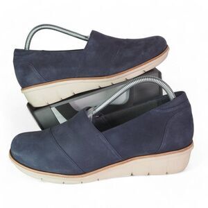 Dansko Julia Nubuck Leather Slip-on Shoes Navy Women's 10.5-11/41